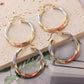 Divina Pendiente Collection - Tri-Color Twisted Hoop Earrings