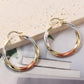 Divina Pendiente Collection - Tri-Color Twisted Hoop Earrings