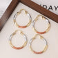 Divina Pendiente Collection - Tri-Color Twisted Hoop Earrings