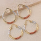 Divina Pendiente Collection - Tri-Color Twisted Hoop Earrings