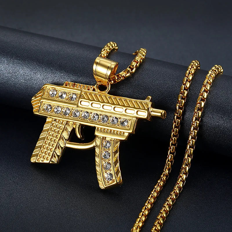 Divina Protección Collection - 18K Gold Plated AK47 Pendant